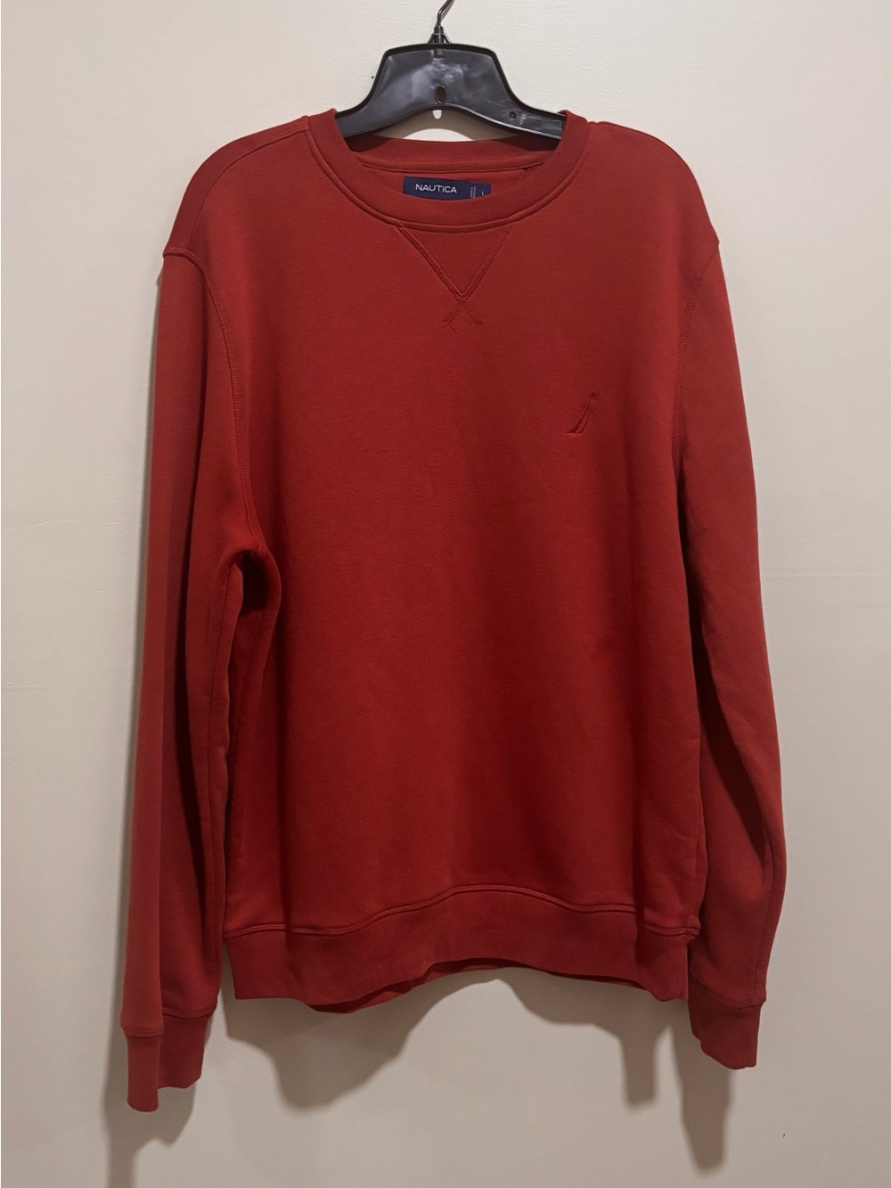 Nautica Men's Red Crewneck Sweatshirt